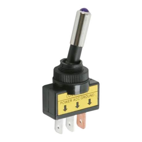 Intrerupatoare cu brat 1 circuit 20A-12VDC OFF-ON cu LED violet
