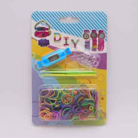 Kit complet de confectionat bratari din elastic cu ceas digital pt. aplicare pe bratara