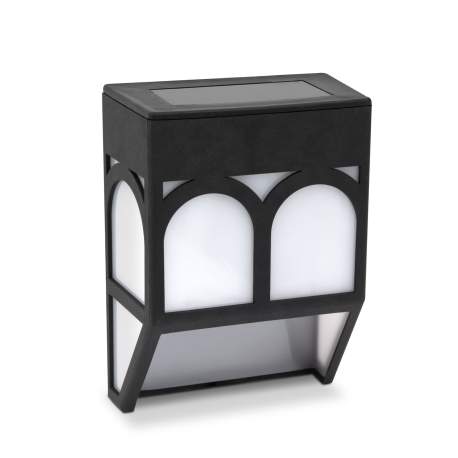 Lampa solara de perete - mat plastic, negru - 12 x 8 x 5 cm
