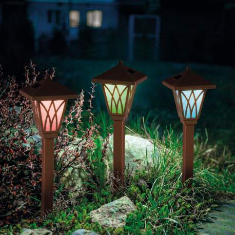 Lampa solara LED RGB,  Maro, Material plastic