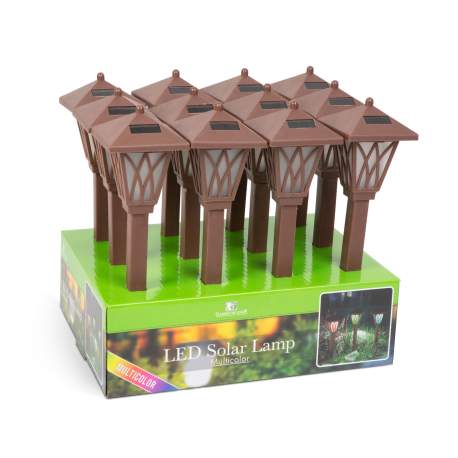 Lampa solara LED RGB,  Maro, Material plastic