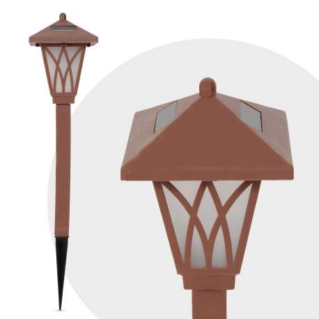 Lampa solara LED RGB,  Maro, Material plastic