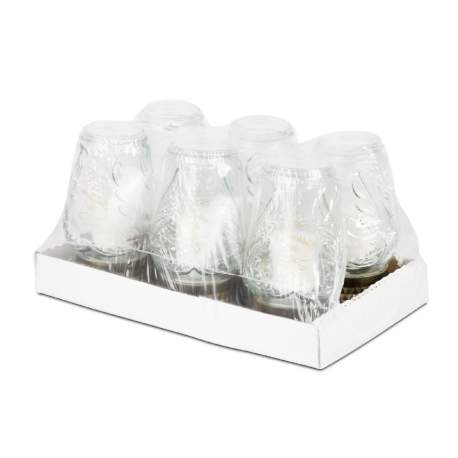 Lumânare din sticlă cu capac din plastic „Emlékünkben élsz” – alb, capac auriu antichizat – 24 cm