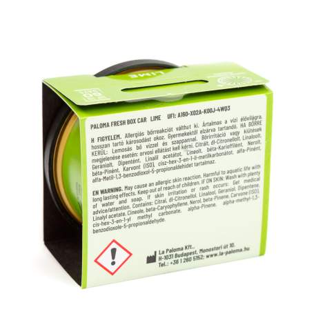 Odorizant auto Paloma Fresh Box Lime 25g