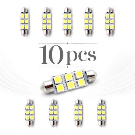 Pachet 10 Leduri auto Sofit 39mm 1.5 W Carguard