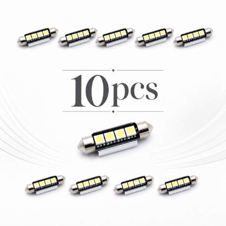 Pachet 10 Leduri auto Sofit 41mm 3W can-bus Carguard