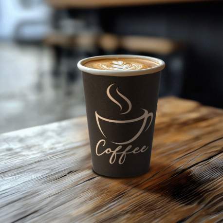 Pahar de hârtie - 180 ml - negru