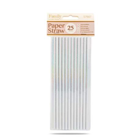Paie de hartie - irizate - 197 x 6 mm - 25 buc/pachet