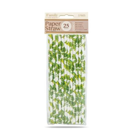 Paie de hartie - junglă - 197 x 6 mm - 25 buc/pachet