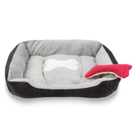 Pat pentru câini - 90 x 70 x 15 cm - negru