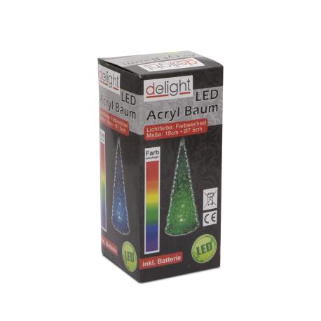 Pom de Craciun LED, acril, 18 cm