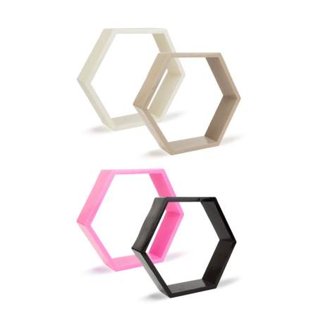Raft de perete - hexagonal - 29 x 25 cm - 4 tipuri
