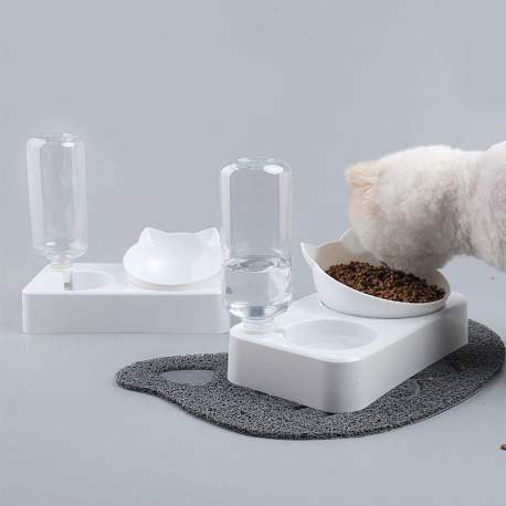 Rezervor apă automat cu bol de hrănire - 500 ml - 24,5 x 23,5 x 12,5 cm