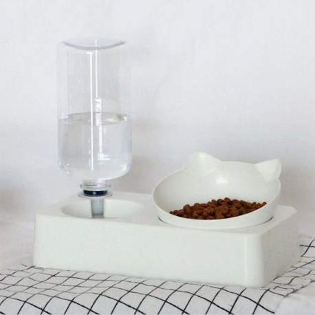 Rezervor apă automat cu bol de hrănire - 500 ml - 24,5 x 23,5 x 12,5 cm