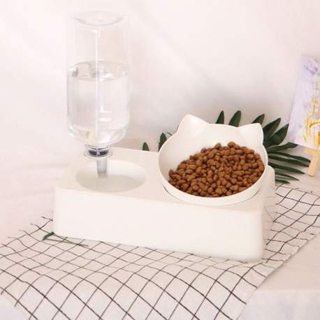 Rezervor apă automat cu bol de hrănire - 500 ml - 24,5 x 23,5 x 12,5 cm