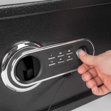 Seif digital cu scanner de amprente și tastatură