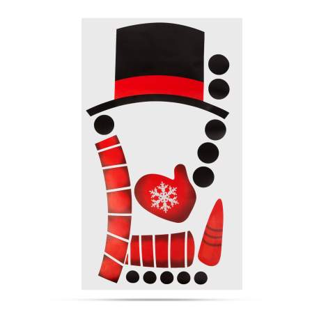 Set autocolante de Crăciun - om de zăpadă - 40 x 70 cm