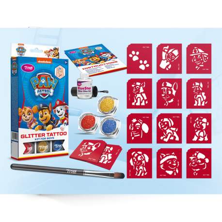 Set de tatuaje cu sclipici TyToo Paw Patrol pentru băieți
