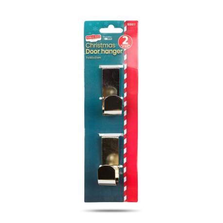 Set suporturi pentru coroniță / decorațiune de ușă – metalice – 7 x 6,5 x 2 cm – 2 bucăți / set