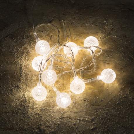 Sir luminos 10 LED-uri, cu baterie, model Cristal