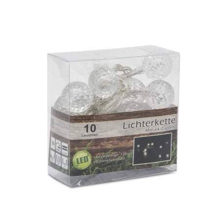 Sir luminos 10 LED-uri, cu baterie, model Cristal