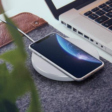 Statie de incarcare fara fir - super-slim - alb - 1,5 A