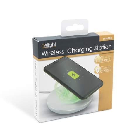 Statie de incarcare fara fir - super-slim - alb - 1,5 A