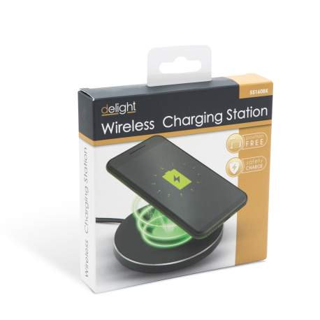 Statie de incarcare fara fir, super-slim - Negru - 1,5 A