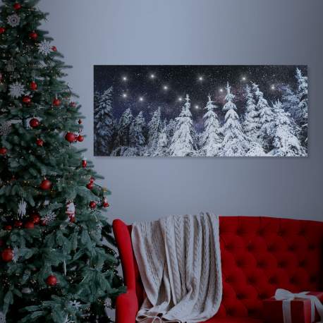 Tablou decorativ cu LED - 70 x 30 cm - peisaj de iarnă