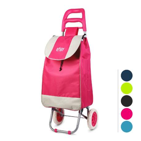Troller de cumpărături cu roți – 5 culori – 94 x 35 x 26 cm – poliester